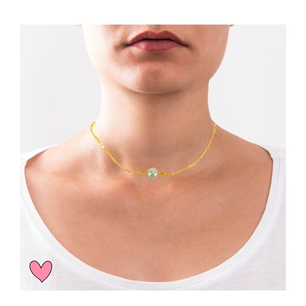 Solitare Grey Pearl Pendant Necklace